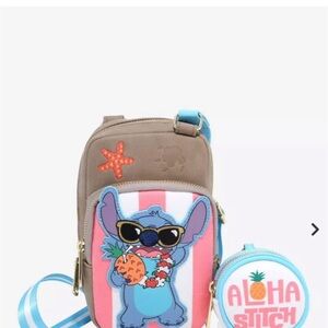 Loungefly Stitch Aloha Bag Set - Brown, Blue, Pink